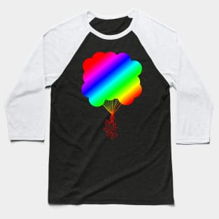 Rainbow Party Balloons Silhouette Baseball T-Shirt